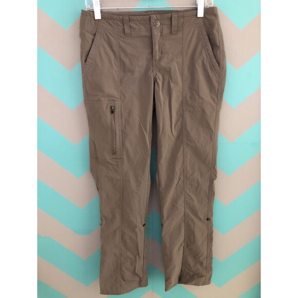 royal robbin outdoor sz 2 SHORT PETITE tan hiking stretch pants zipper - Picture 2 of 15
